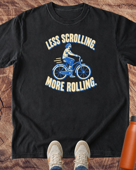 Less Scrolling, More Rolling Cycling T-Shirt