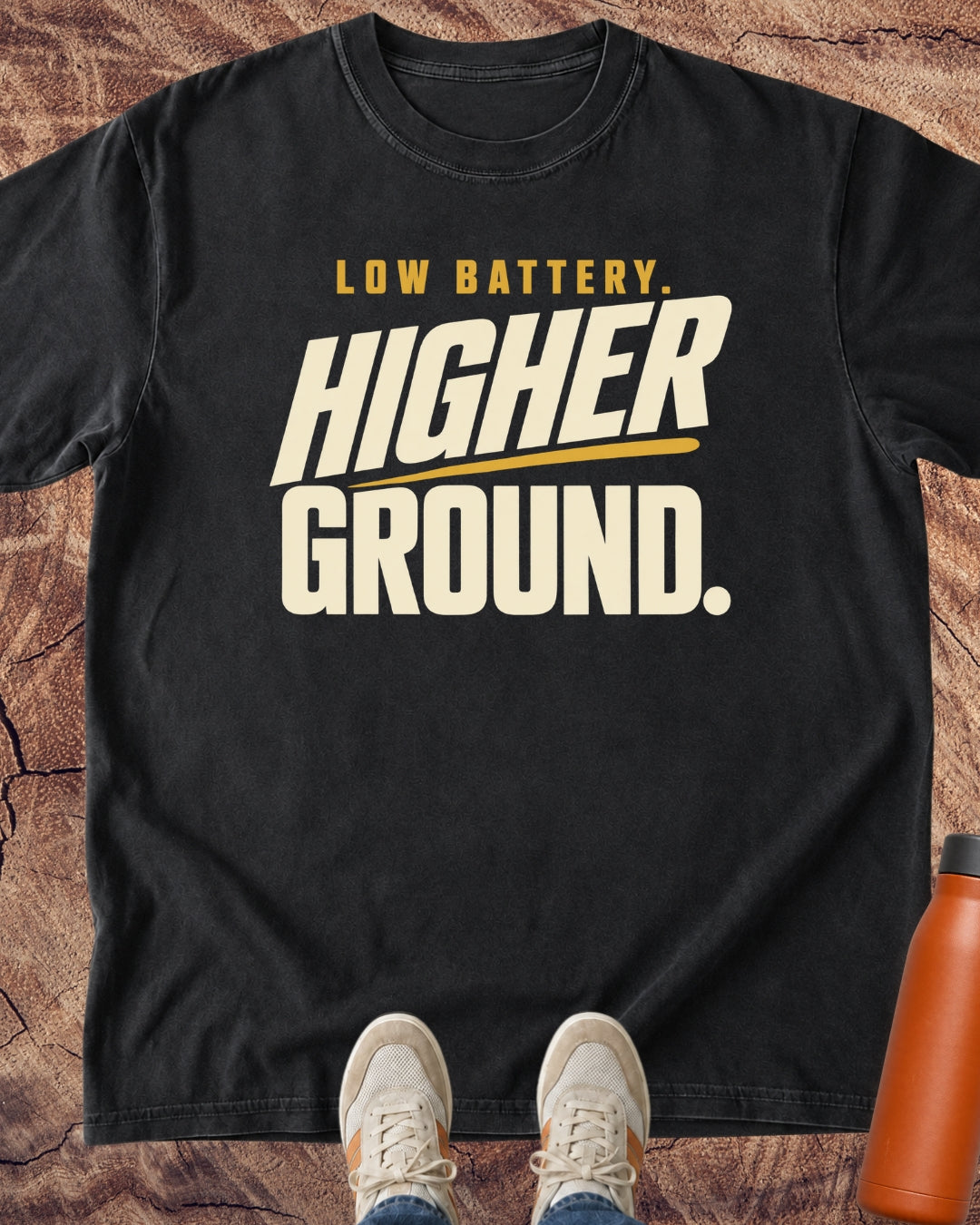 Low Battery, Higher Ground Hiking T-Shirt