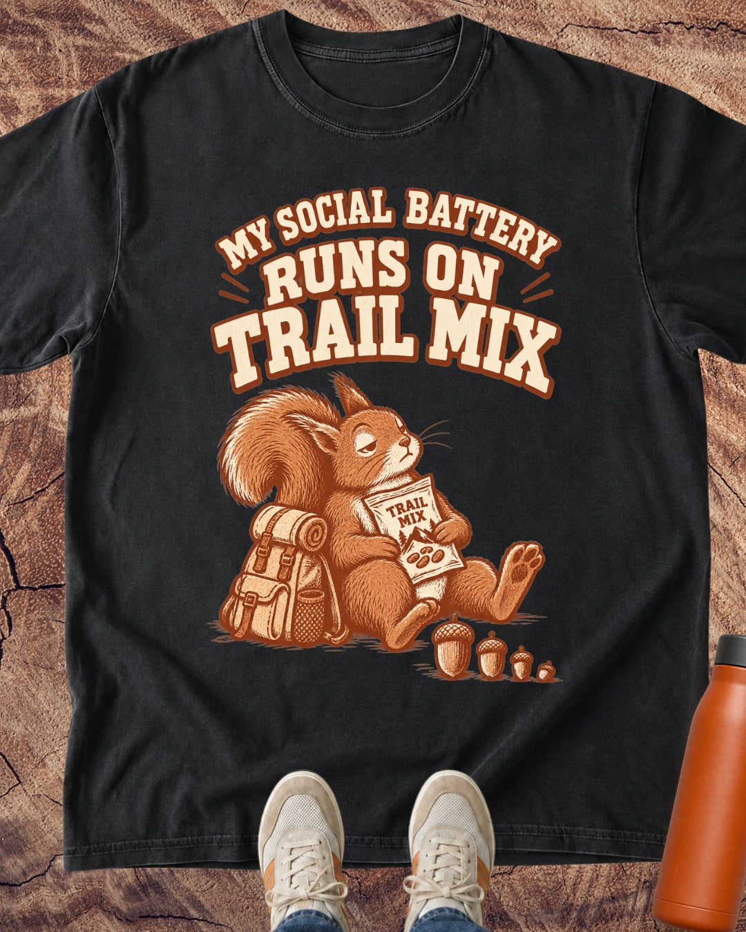 Social Battery Trail Mix Squirrel T-Shirt