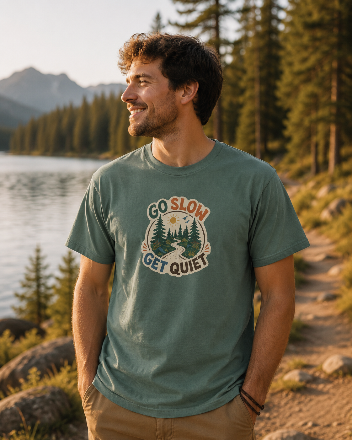 Go Slow, Get Quiet — Nature Walk Graphic T-Shirt