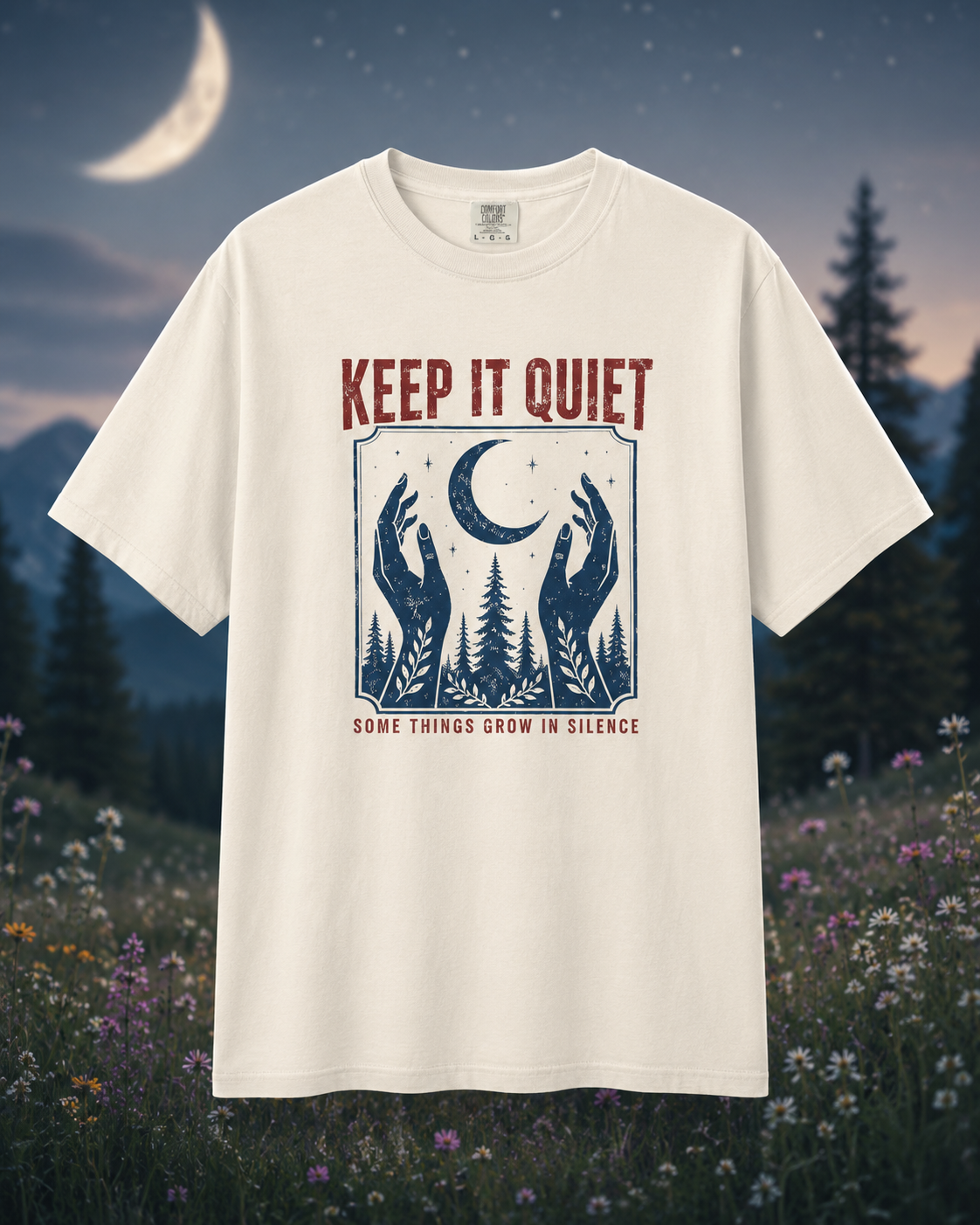 Grow in Silence motivational nature T-shirt alternate view 4