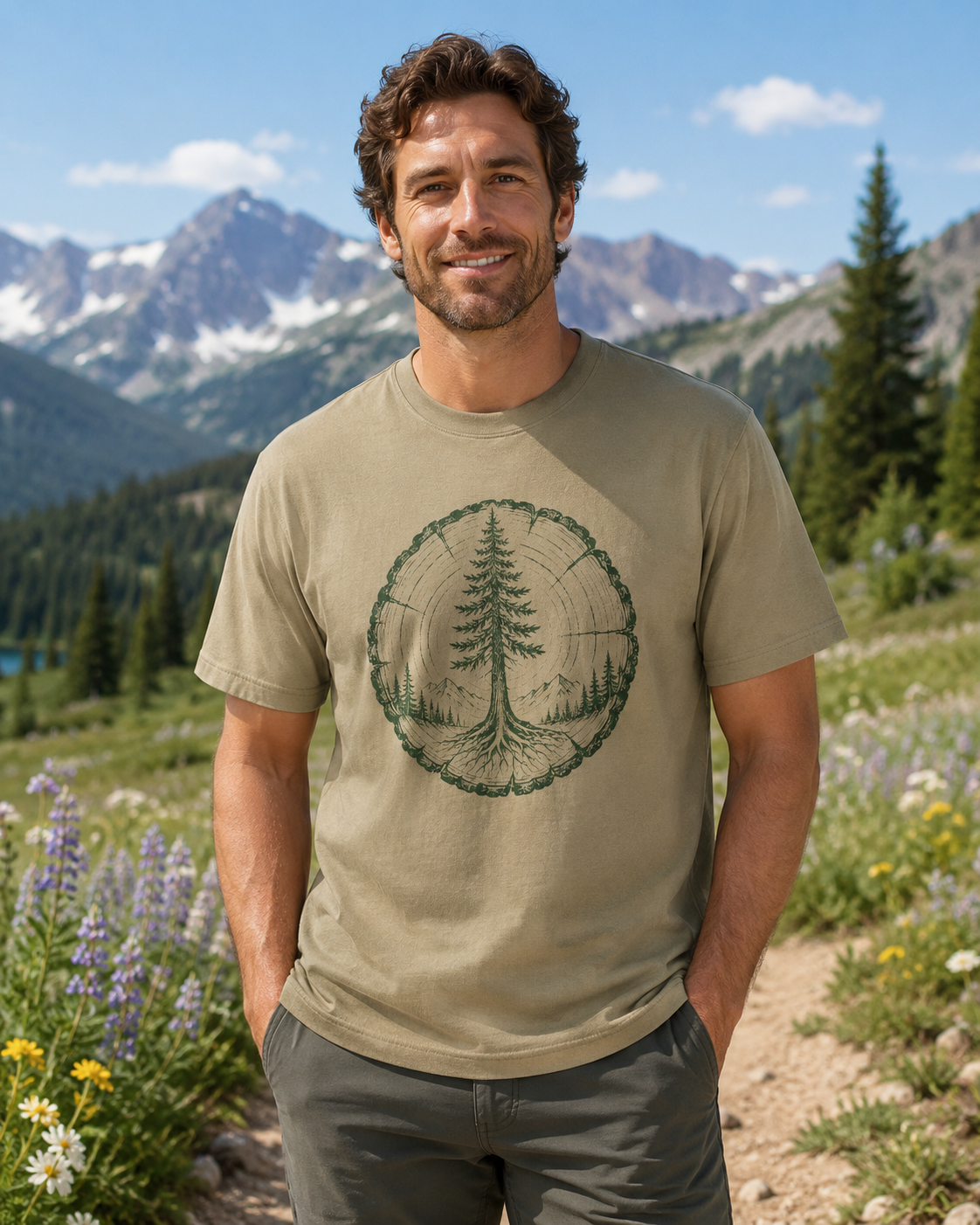 Tree Ring & Mountain T-Shirt