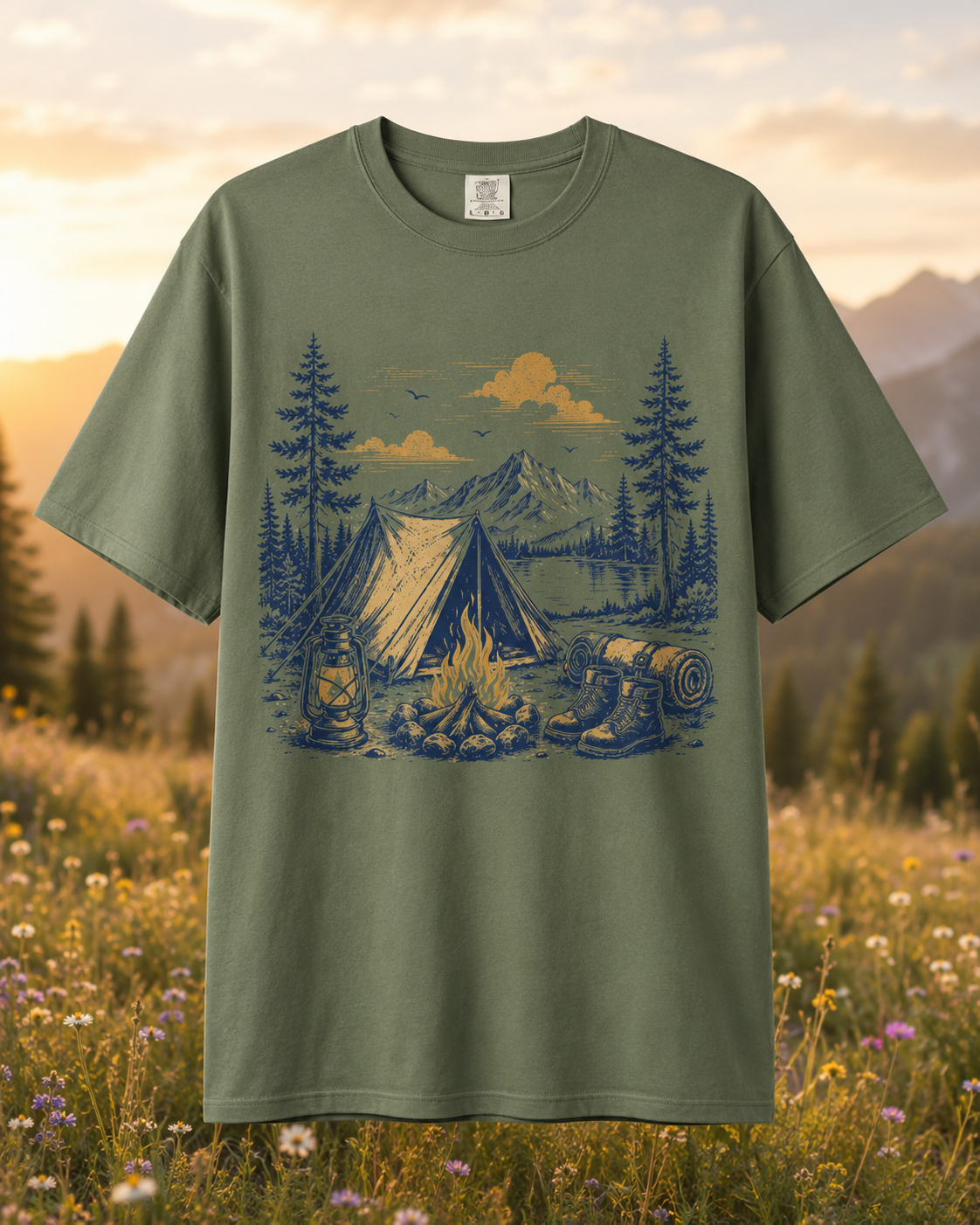 Quiet Camp vintage camping T-shirt alternate view 8