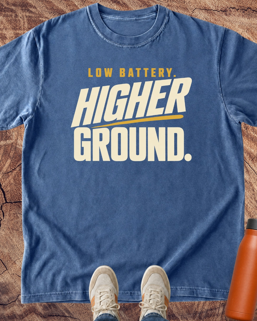Low Battery, Higher Ground Hiking T-Shirt