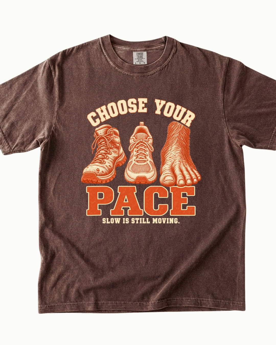 Choose Your Pace outdoor graphic T-shirt in espresso