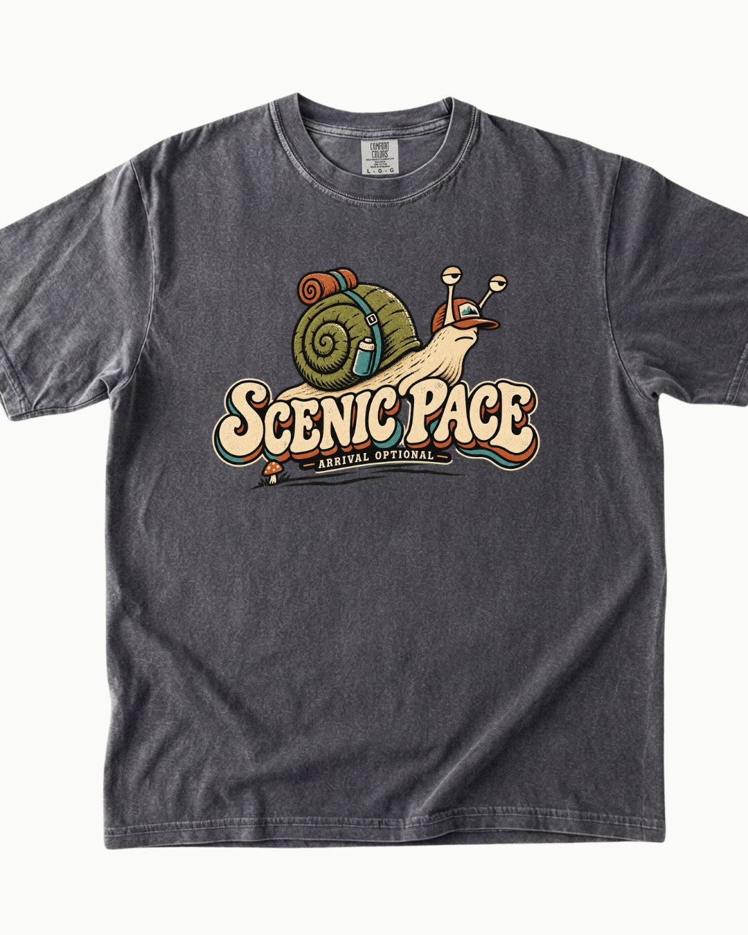 Scenic Pace snail hiking graphic T-shirt alternate view 6
