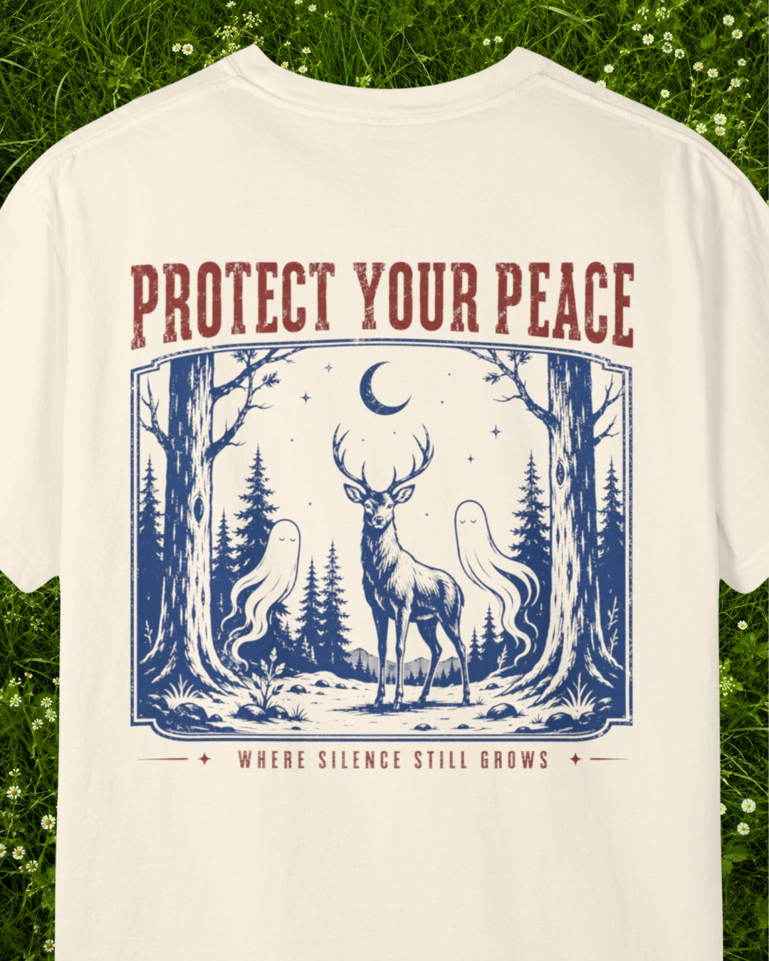 Protect Your Peace deer forest graphic T-shirt product mockup