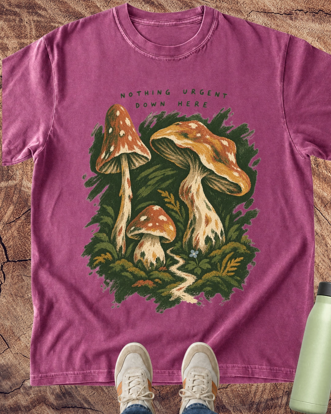 Nothing Urgent Down Here Mushroom T-Shirt