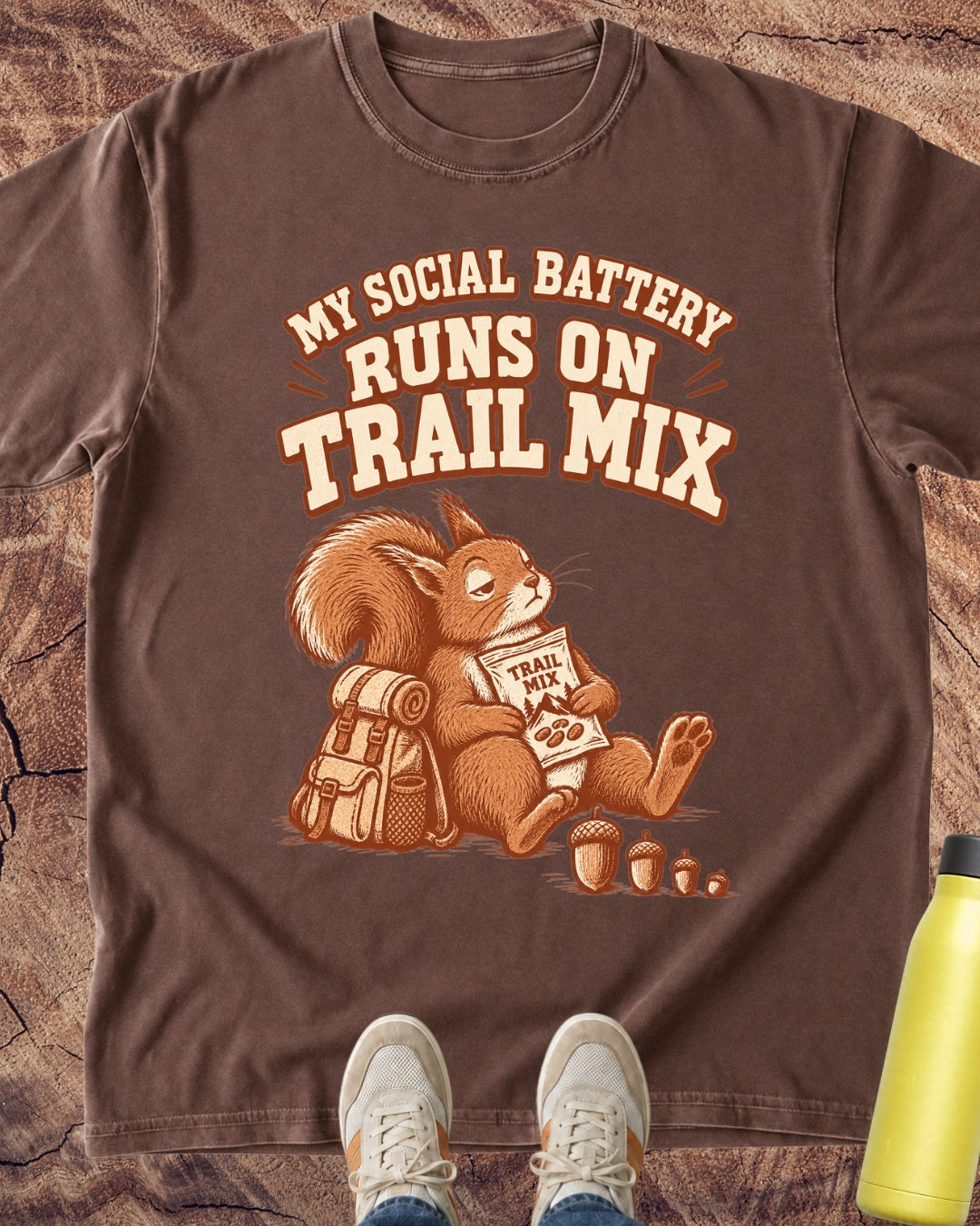 Social Battery Trail Mix Squirrel T-Shirt
