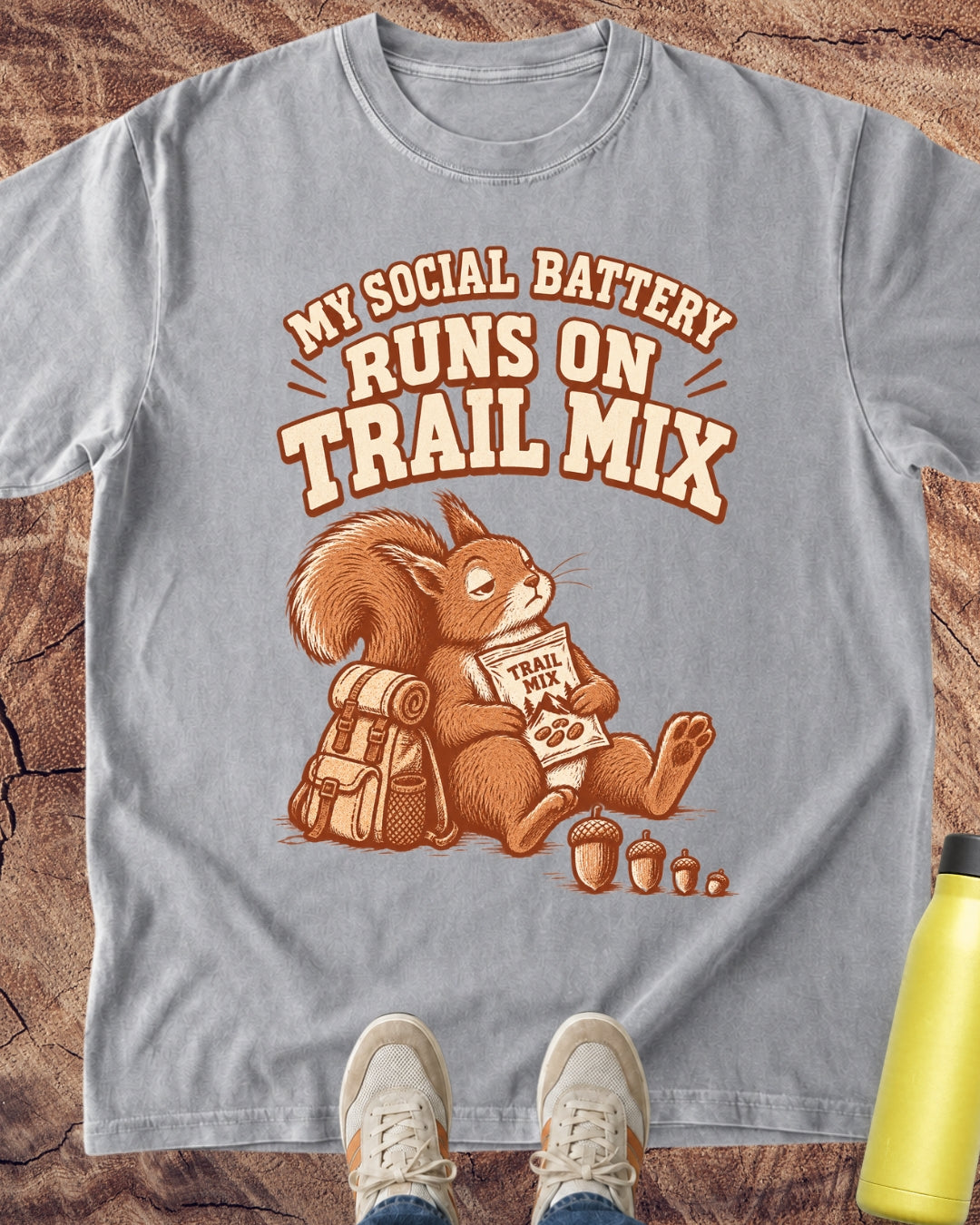 Social Battery Trail Mix Squirrel T-Shirt