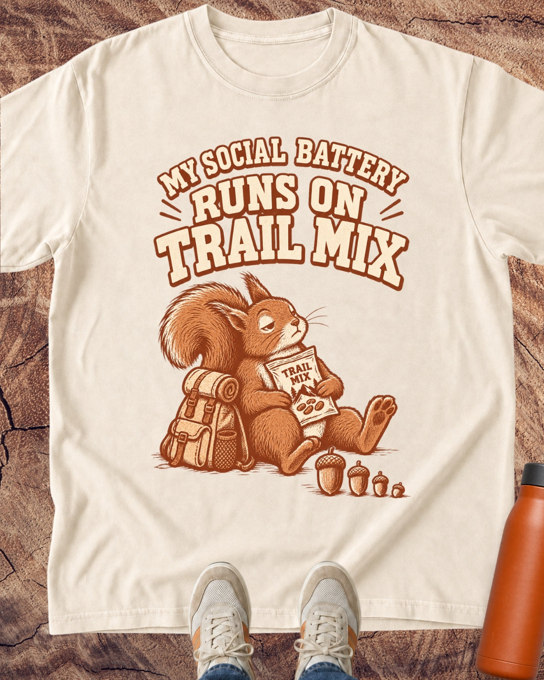 Social Battery Trail Mix Squirrel T-Shirt