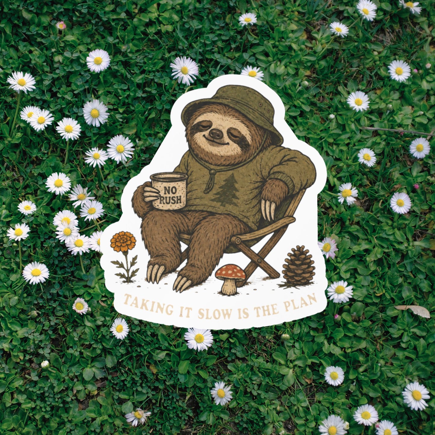 Taking It Slow Is the Plan sloth sticker product image