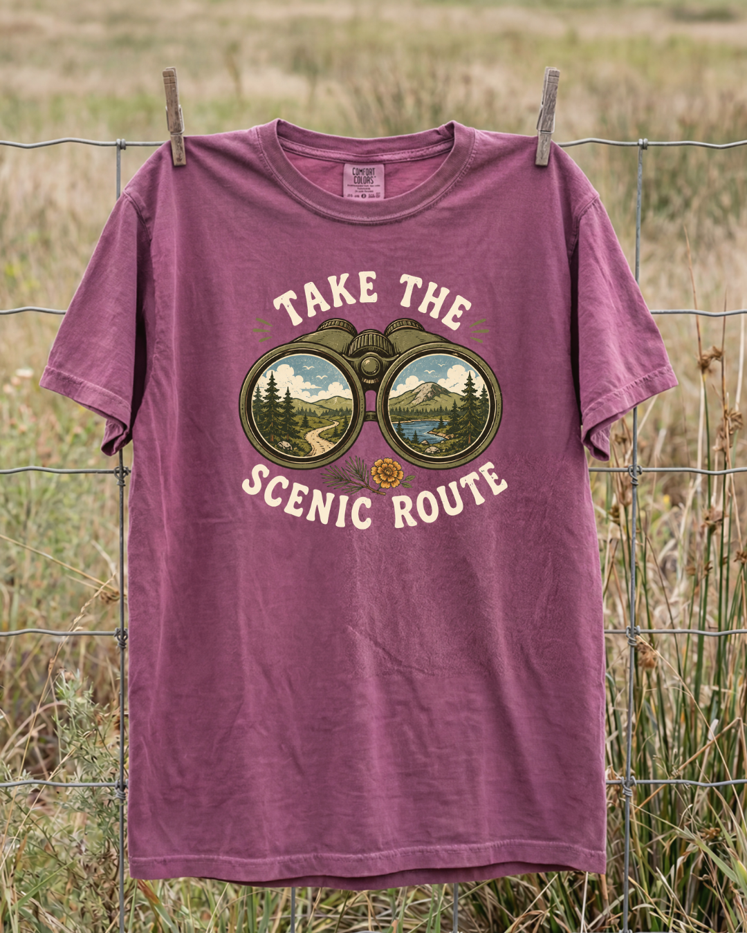 Take The Scenic Route & Binoculars T-Shirt