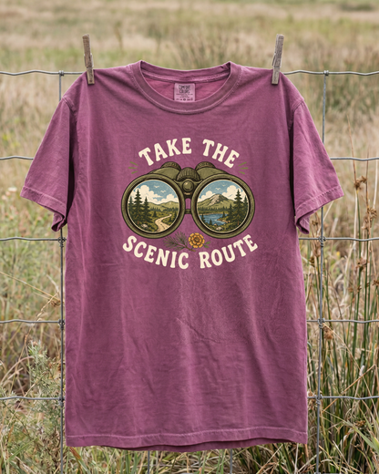 Take The Scenic Route & Binoculars T-Shirt