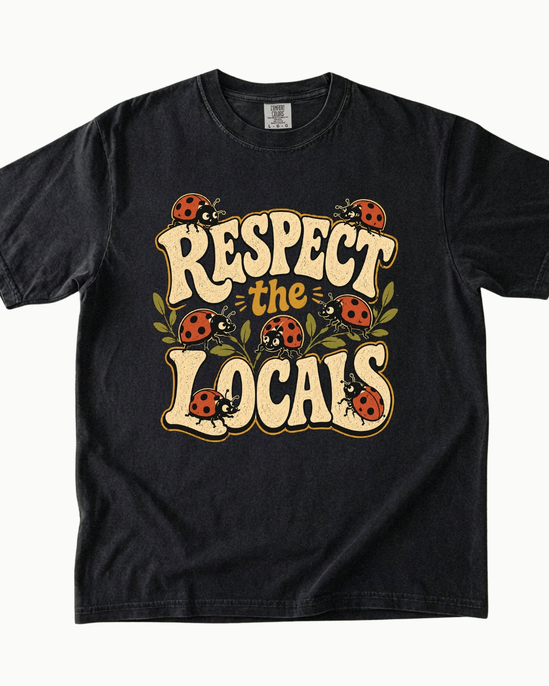 Respect the Locals ladybug graphic T-shirt alternate view 2