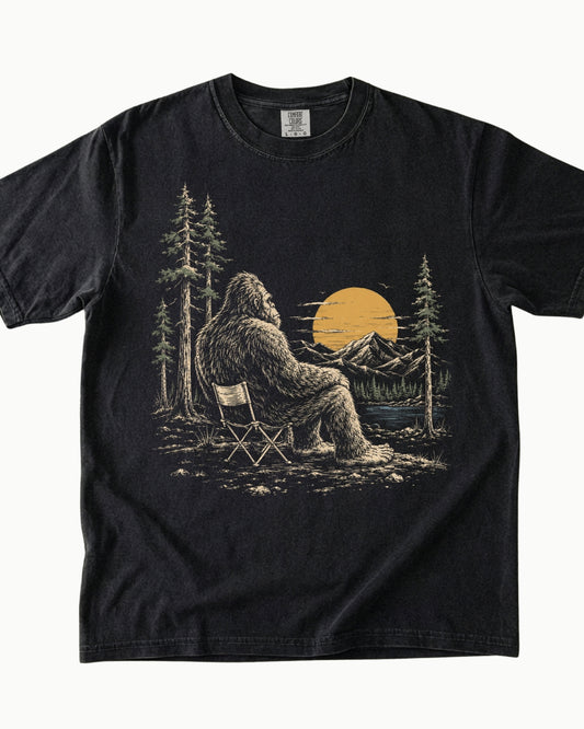 Bigfoot Off Duty funny Sasquatch T-shirt product mockup