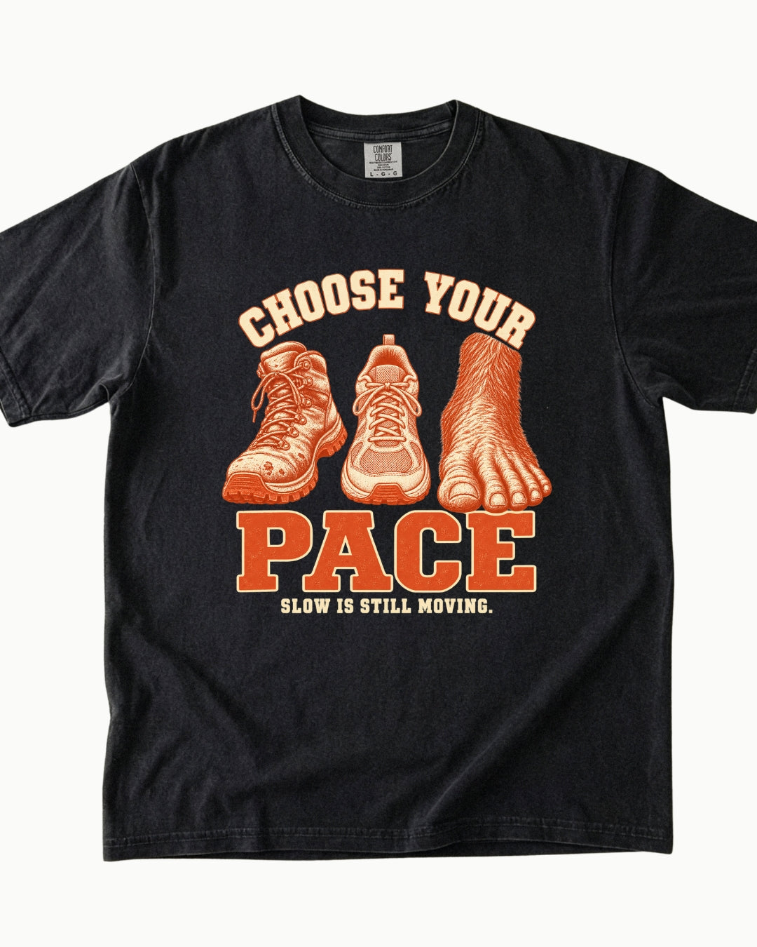 Choose Your Pace outdoor graphic T-shirt in black