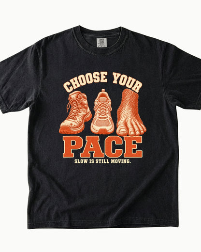 Choose Your Pace outdoor graphic T-shirt in black