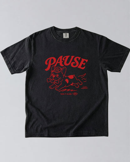 Pause Dog Lover Graphic T-Shirt