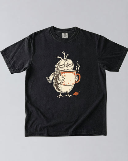 Coffee Before Conversation Owl T-Shirt