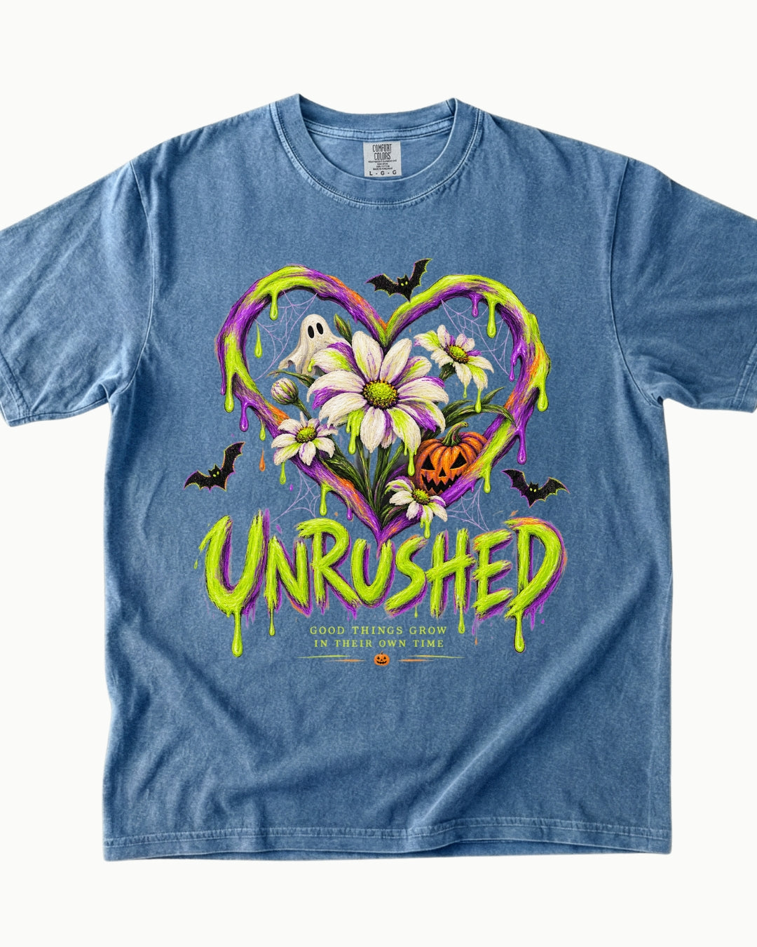 Unrushed Spooky Floral Halloween T-Shirt