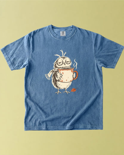 Coffee Before Conversation Owl T-Shirt