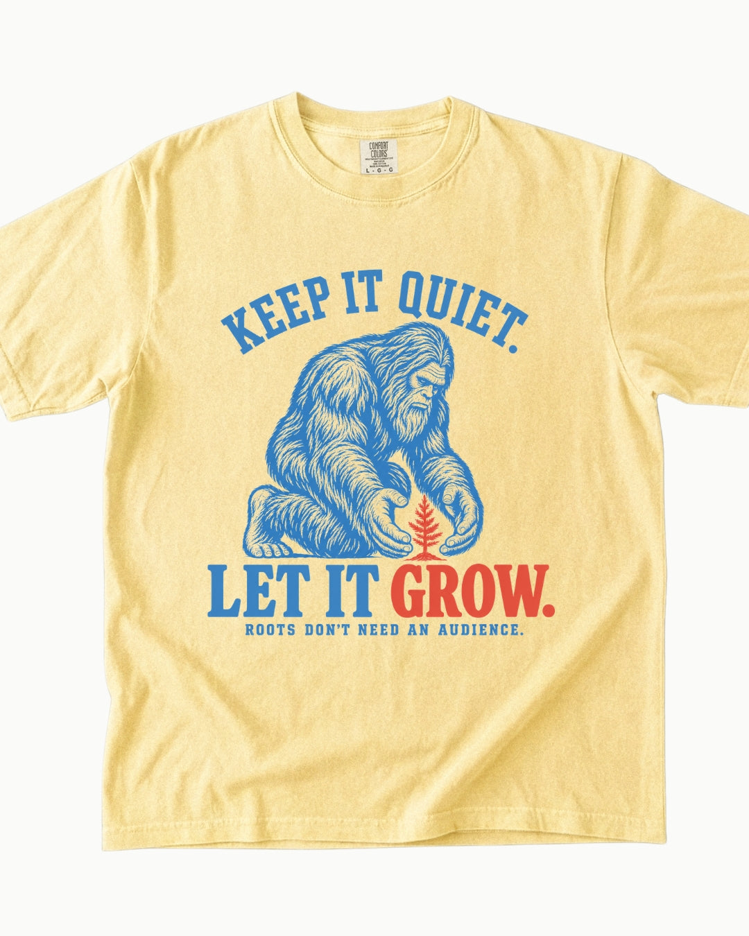 Keep It Quiet Let It Grow Bigfoot graphic T-shirt alternate view 2