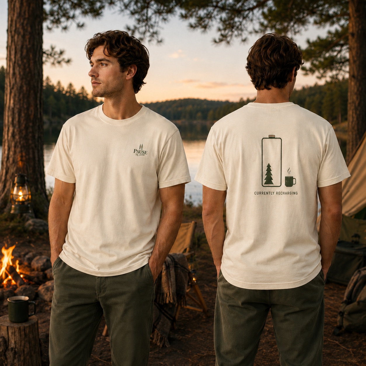 Currently Recharging — Nature Battery Graphic T-Shirt