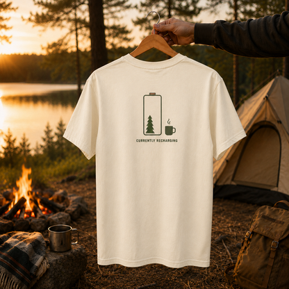 Currently Recharging — Nature Battery Graphic T-Shirt