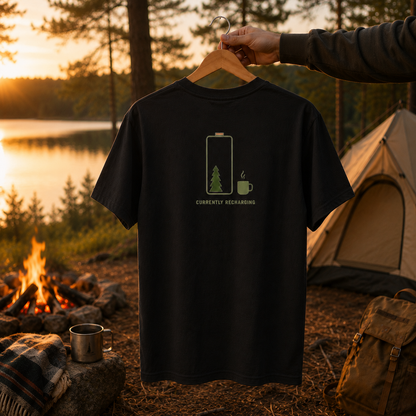 Currently Recharging — Nature Battery Graphic T-Shirt