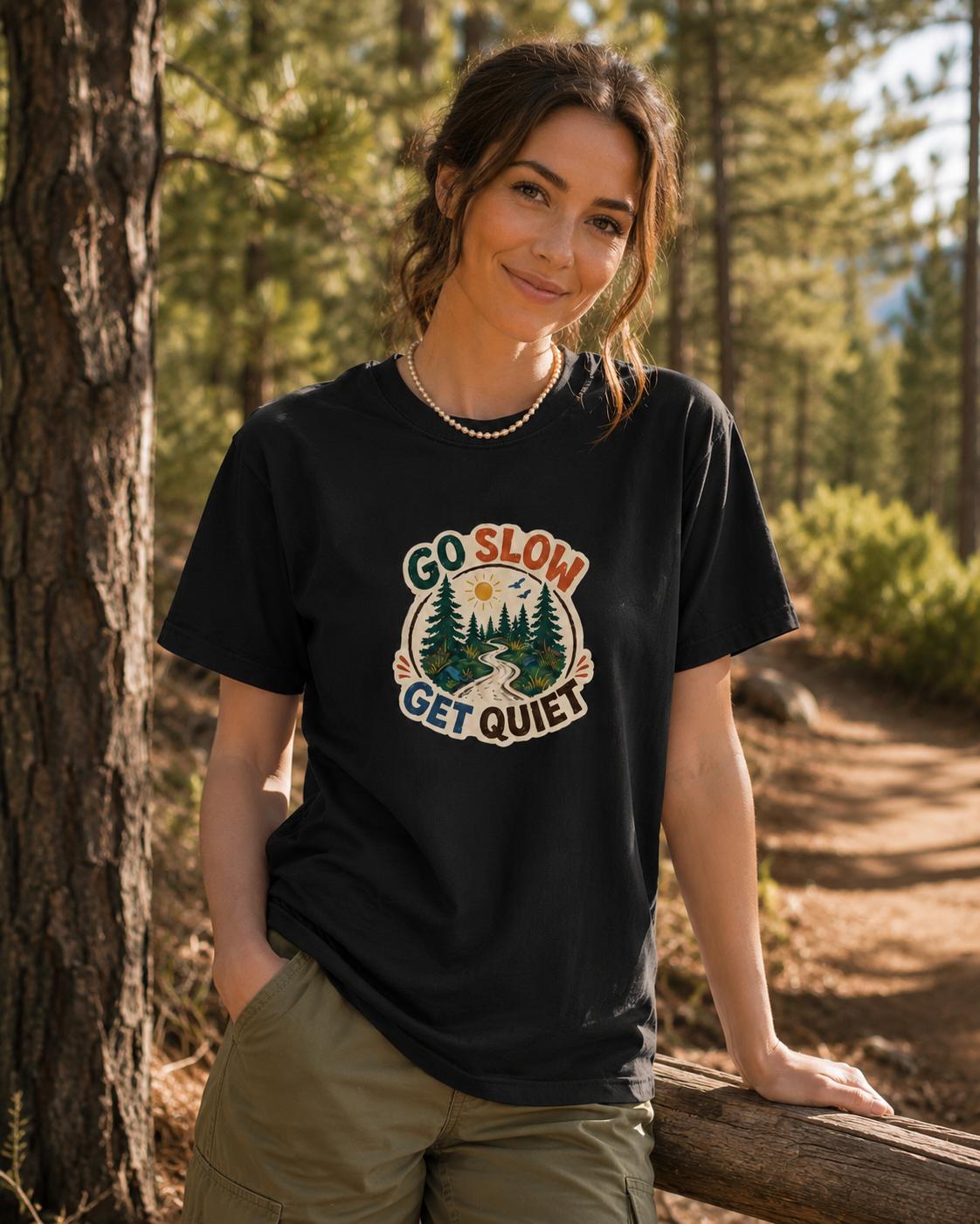 Go Slow, Get Quiet — Nature Walk Graphic T-Shirt