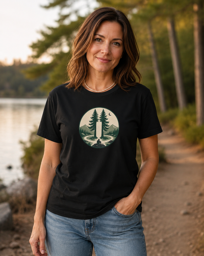 Pause Between the Pines — Quiet Forest Graphic T-Shirt