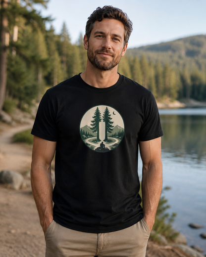 Pause Between the Pines — Quiet Forest Graphic T-Shirt