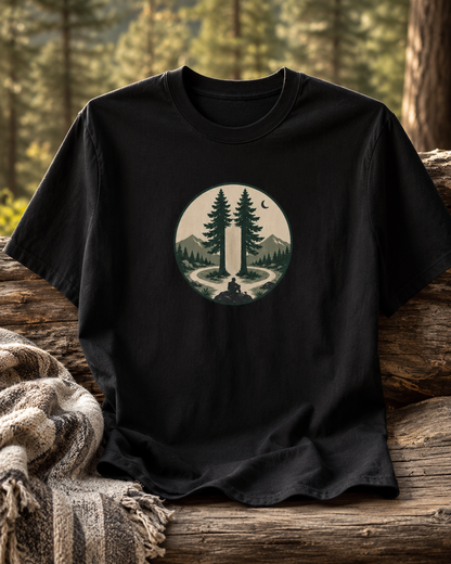 Pause Between the Pines — Quiet Forest Graphic T-Shirt