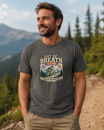 Out of Breath Club — Funny Hiking Graphic T-Shirt