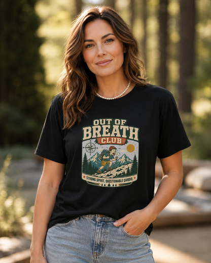 Out of Breath Club — Funny Hiking Graphic T-Shirt