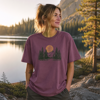 Golden Pines — Mountain Forest Graphic T-Shirt