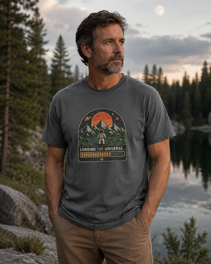 Loading The Universe Retro Astronaut Space T-Shirt