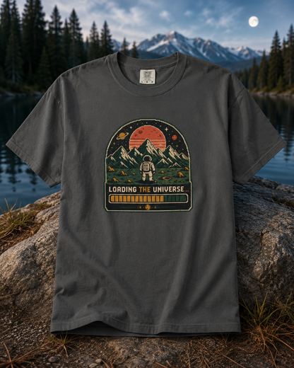 Loading The Universe Retro Astronaut Space T-Shirt