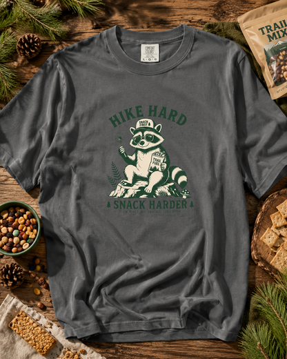 Hike Hard Snack Harder Raccoon T-Shirt