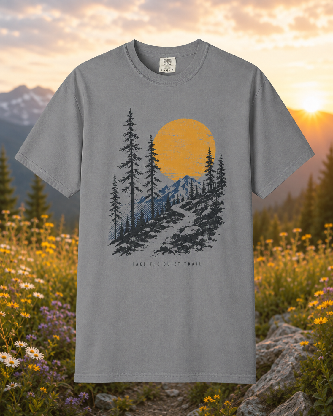 Quiet Trail vintage mountain graphic T-shirt alternate view 7