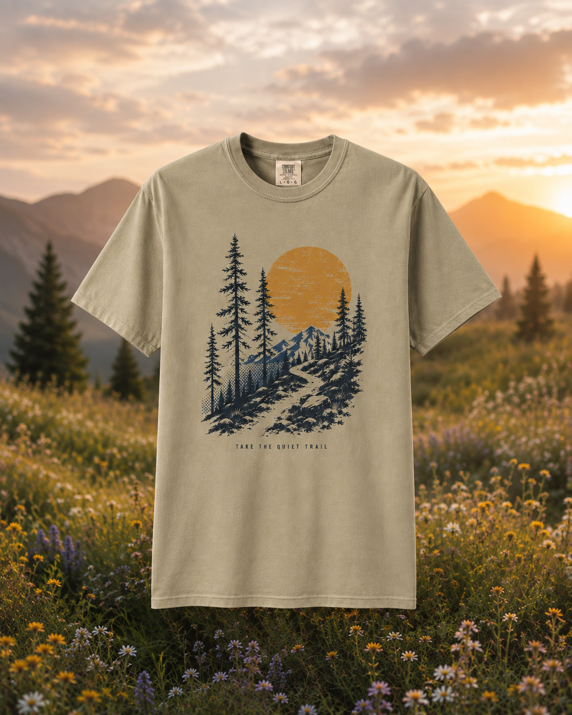 Quiet Trail vintage mountain graphic T-shirt alternate view 8