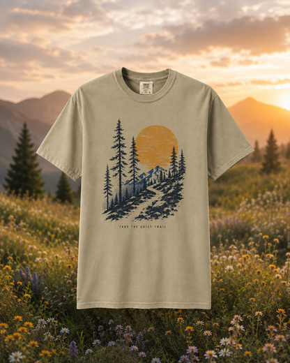 Quiet Trail vintage mountain graphic T-shirt alternate view 8