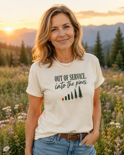 Out of Service Into the Pines graphic T-shirt alternate view 2