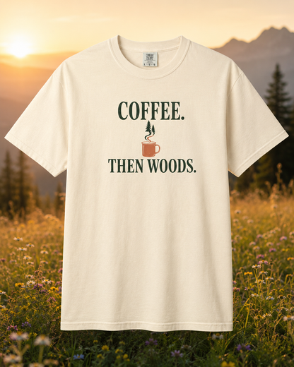 Coffee Then Woods graphic T-shirt alternate view 2