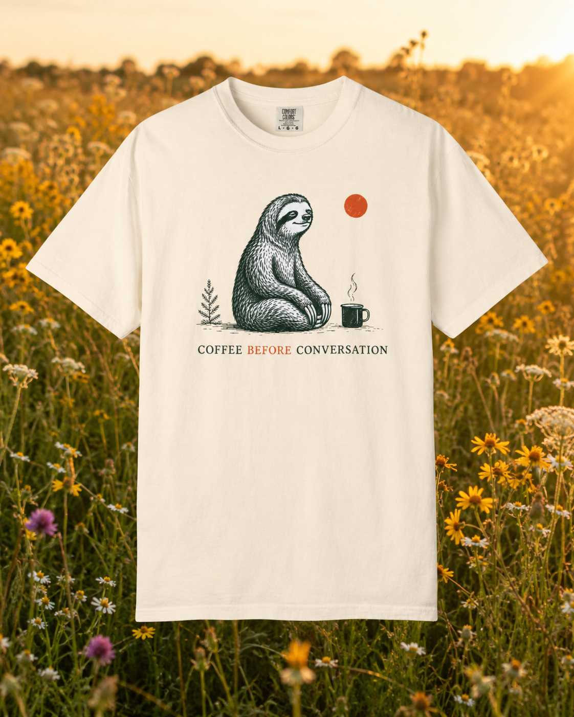 Coffee Before Conversation graphic T-shirt alternate view 2