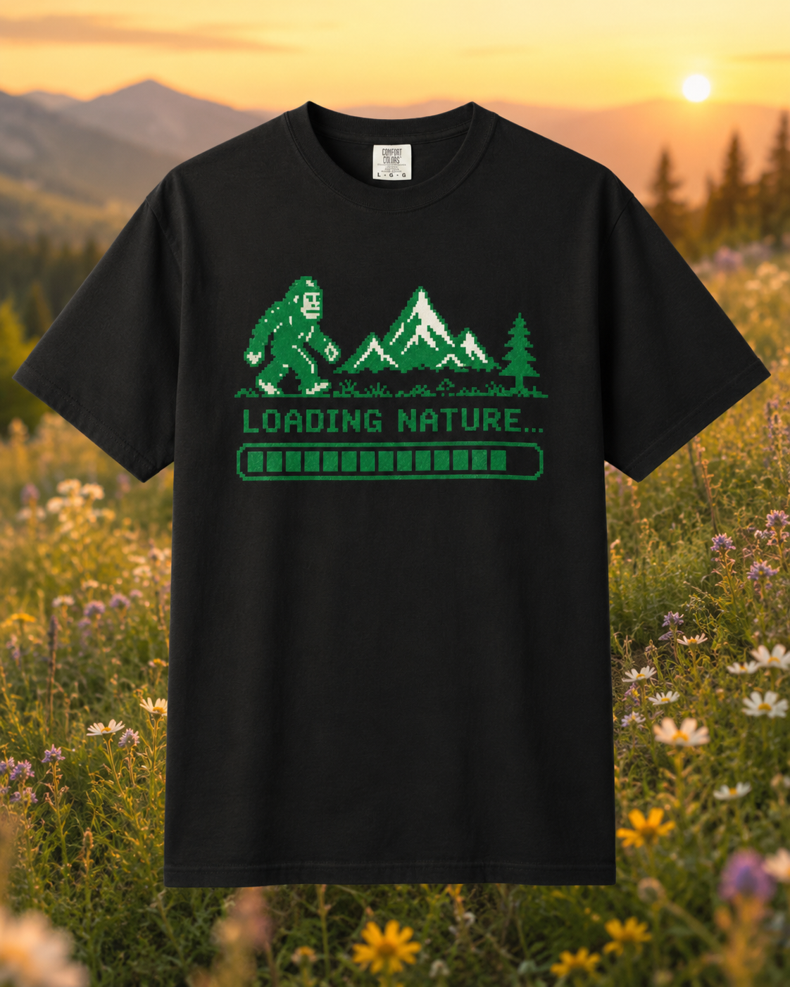 Nature Loading Bigfoot gaming T-shirt alternate view 3