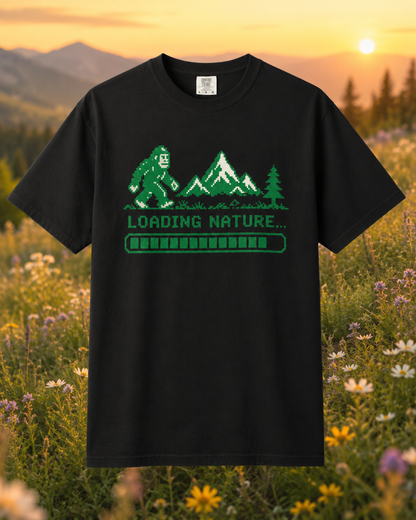 Nature Loading Bigfoot gaming T-shirt alternate view 3