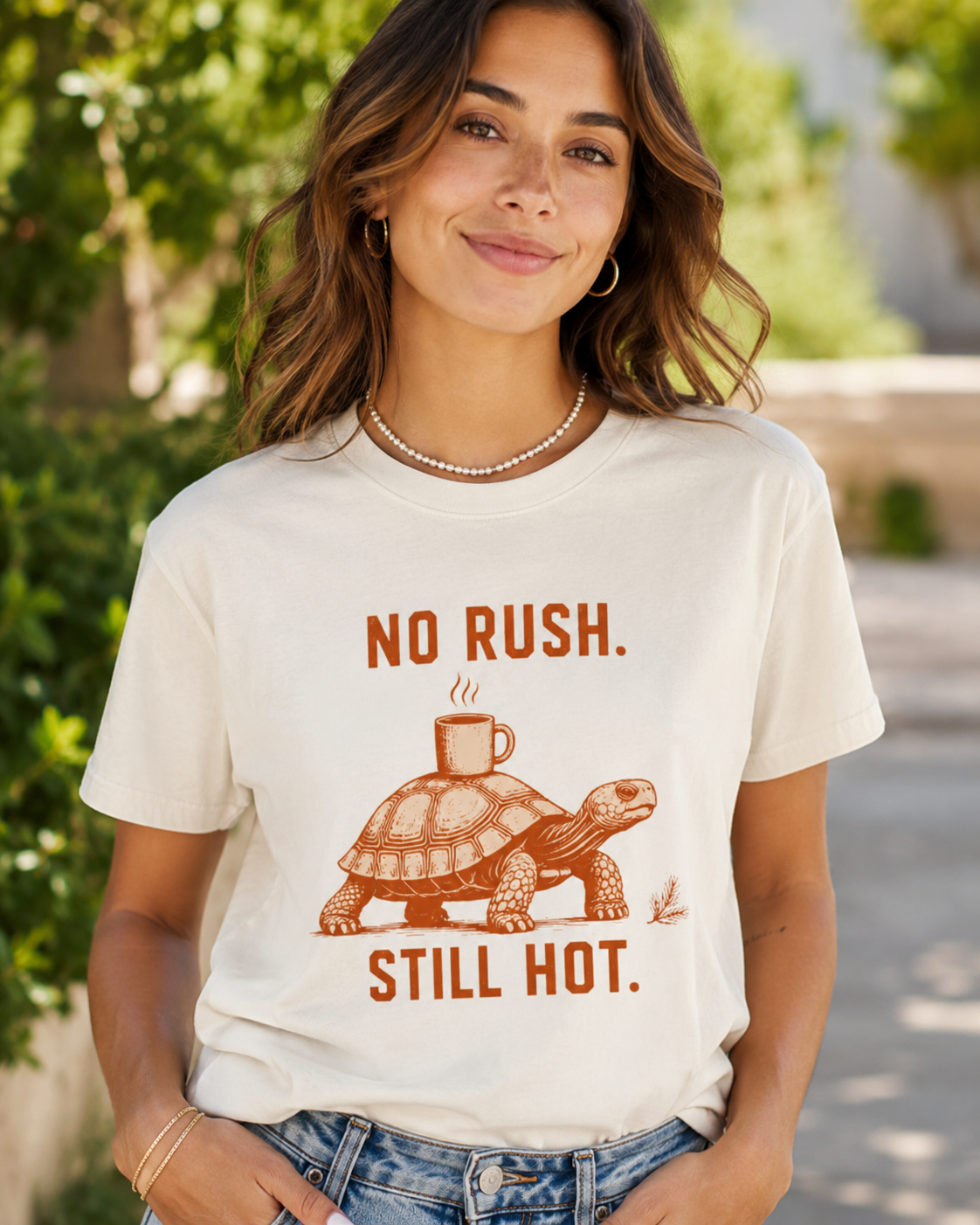 No Rush Still Hot turtle coffee T-shirt alternate view 2