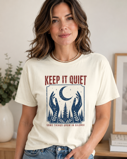 Grow in Silence motivational nature T-shirt alternate view 2